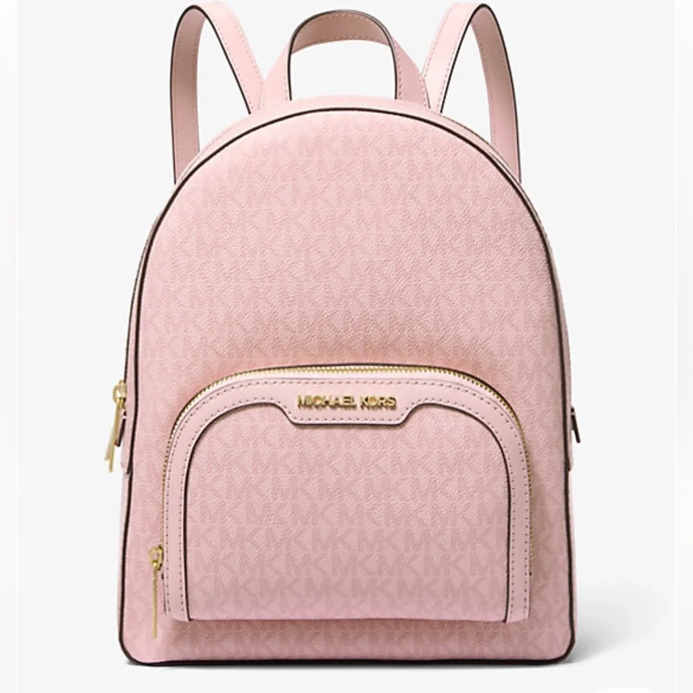 MICHAEL KORS Jaycee Medium Signature Logo Backpack POWDER BLUSH NWT